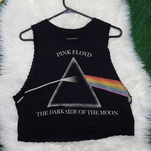 Pink Floyd black tank crop top | size medium